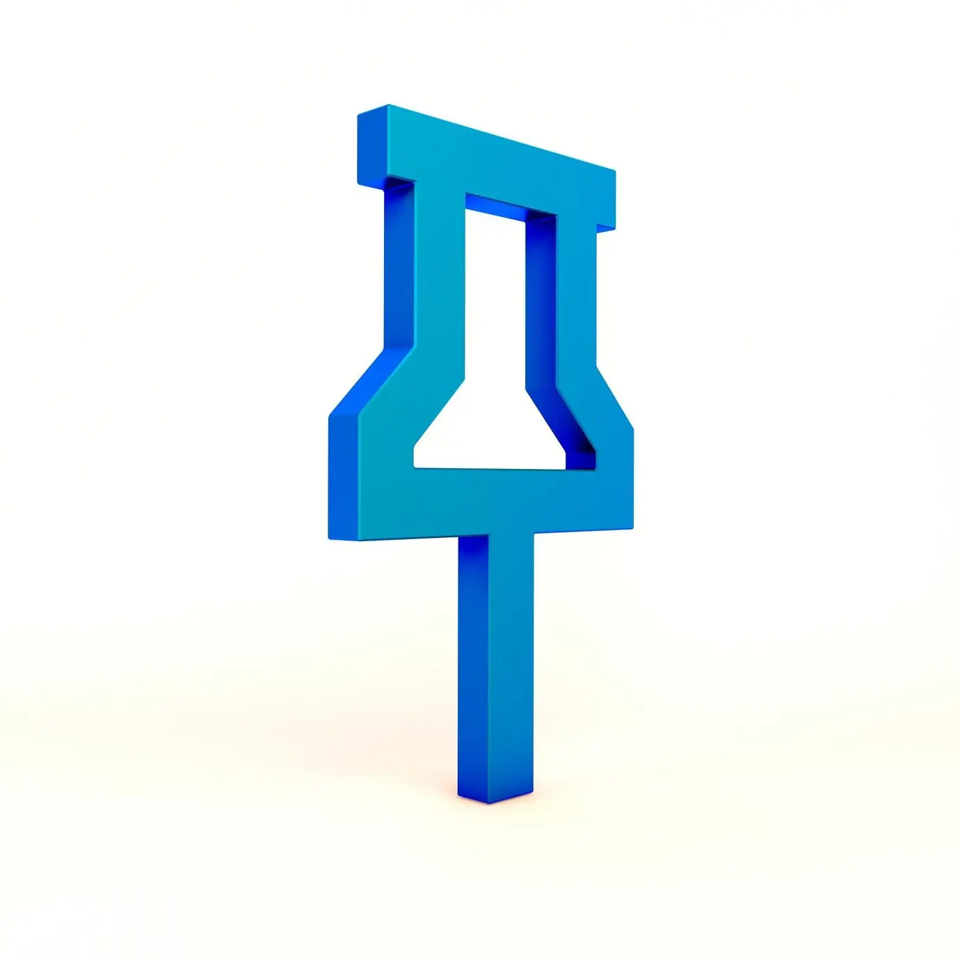 Reißzwecke auf der linken Seite vor weißem Hintergrund