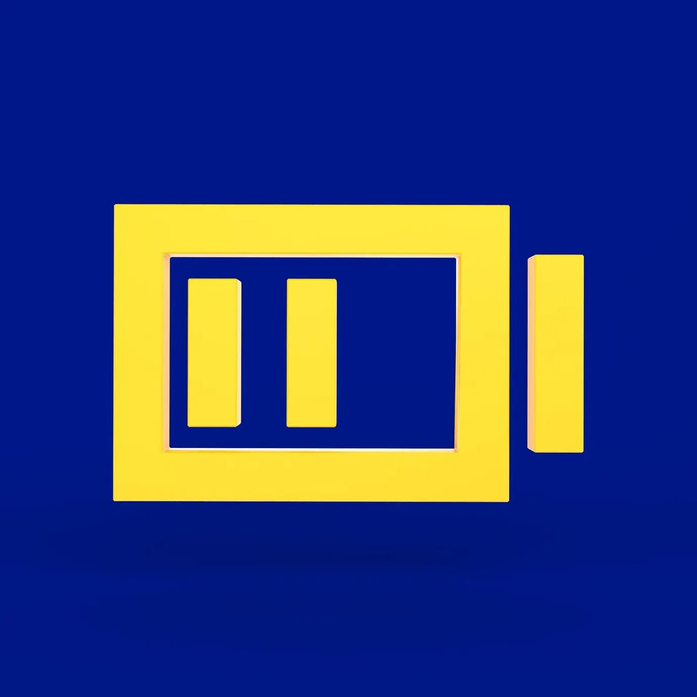 Vorderseite einer zur Hälfte geladenen Batterie