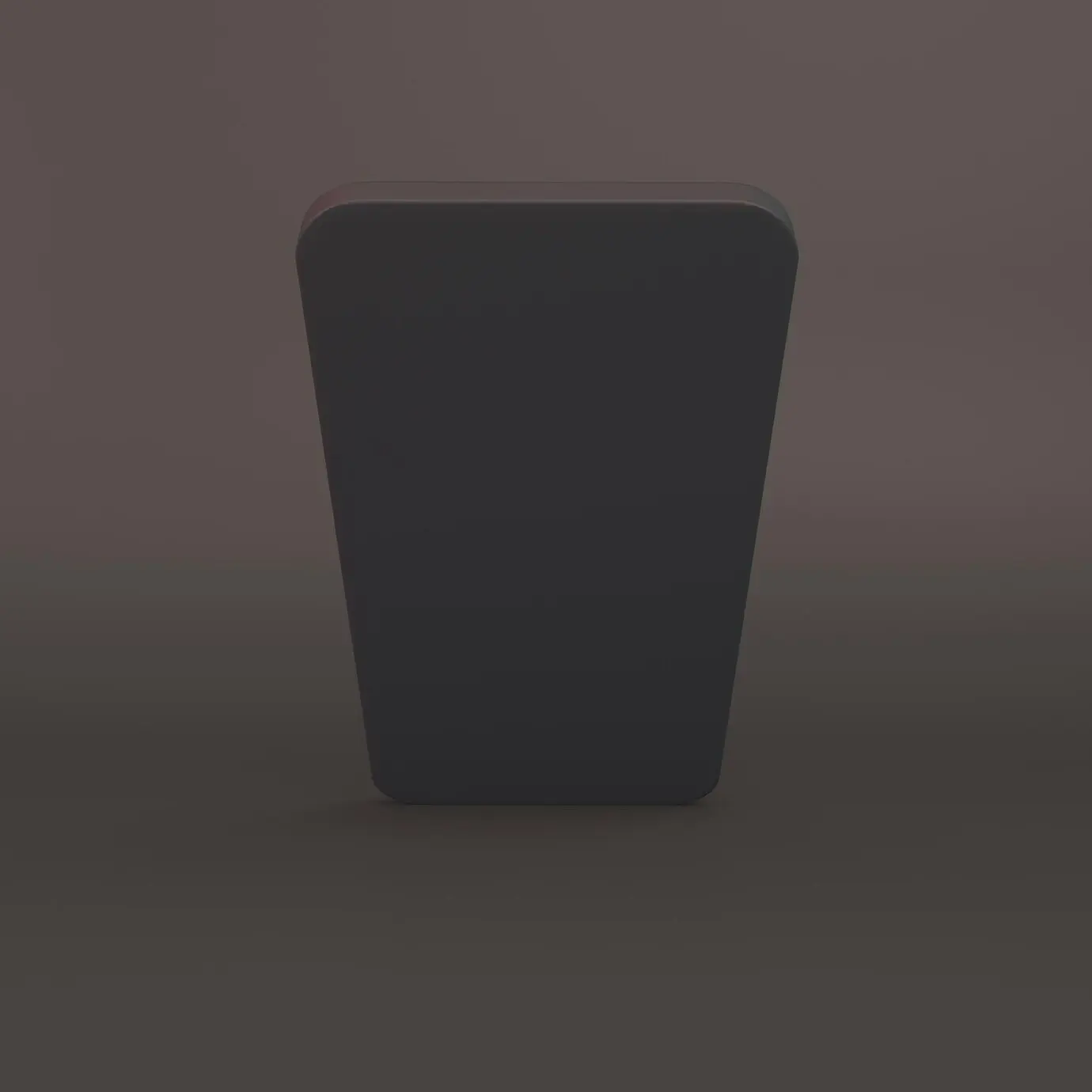 Cartoonhaftes Telefon aus Ton in Frontalansicht vor dunklem Hintergrund