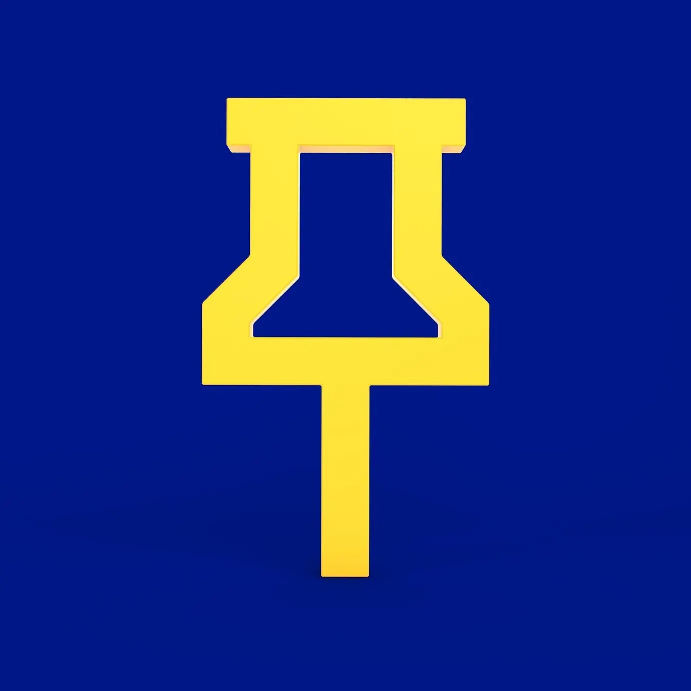 Reißzwecken-Symbol in Vorderansicht